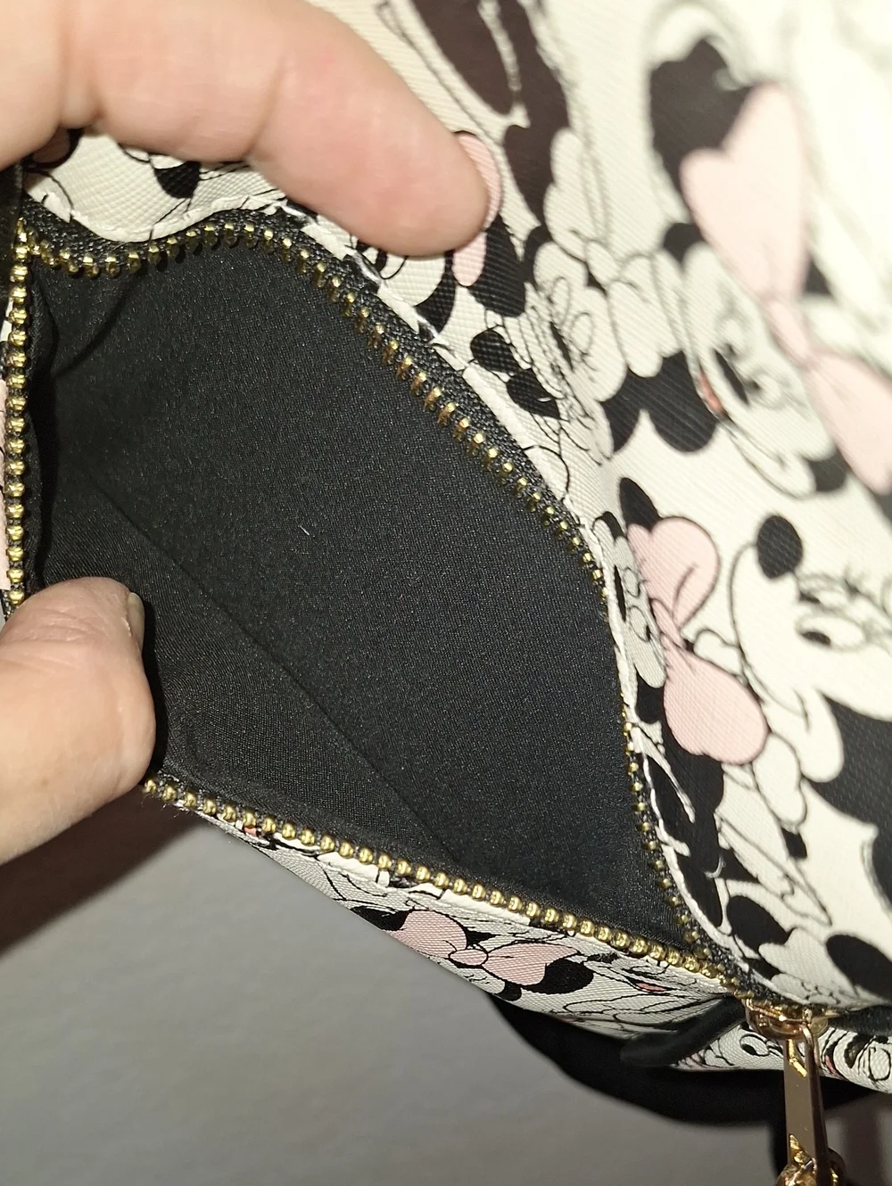 Disney Minnie Mouse All Over Print Mini Backpack Black & Pink & White